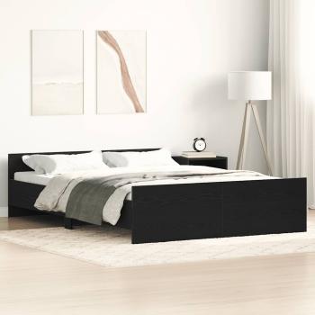 ARDEBO.de - Bettgestell ohne Matratze Schwarz Eichen-Optik 140x200 cm