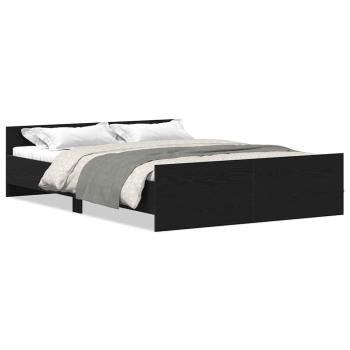 Bettgestell ohne Matratze Schwarz Eichen-Optik 140x200 cm