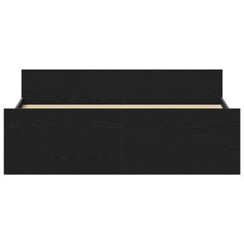 Bettgestell ohne Matratze Schwarz Eichen-Optik 135x190 cm