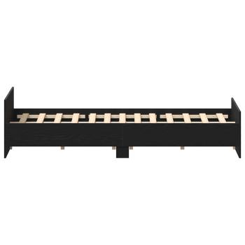 Bettgestell ohne Matratze Schwarz Eichen-Optik 135x190 cm