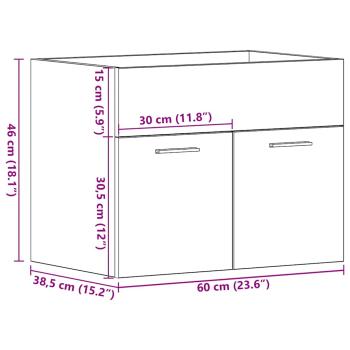 Waschbeckenunterschrank Altholz-Optik 60x38,5x46 cm
