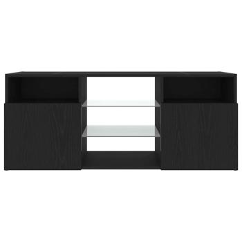 TV-Schrank mit LED-Leuchten Schwarz Eichen-Optik 120x30x50 cm