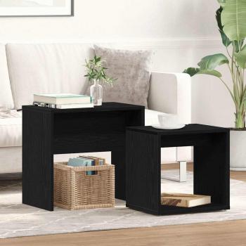ARDEBO.de - Couchtische 2 Stk. Schwarz Eichen-Optik Holzwerkstoff