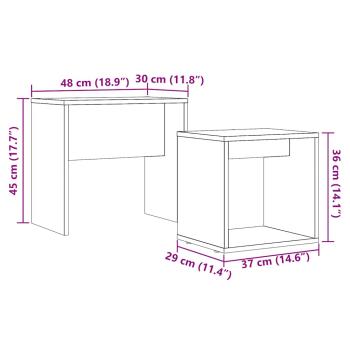 Couchtische 2 Stk. Schwarz Eichen-Optik Holzwerkstoff