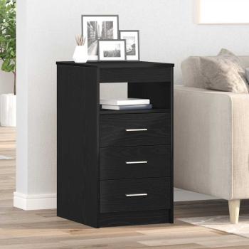 ARDEBO.de - Schubladenschrank Schwarz Eichen-Optik 40x50x76cm Holzwerkstoff