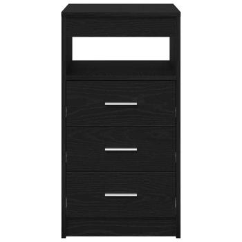 Schubladenschrank Schwarz Eichen-Optik 40x50x76cm Holzwerkstoff