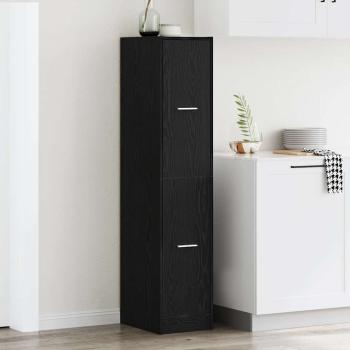 ARDEBO.de - Apothekerschrank Schwarz Eichen-Optik 30x41x144,5 cm