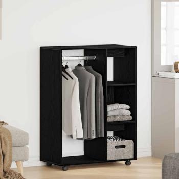 ARDEBO.de - Kleiderschrank Schwarz Eichen-Optik 80x40x110 cm Holzwerkstoff