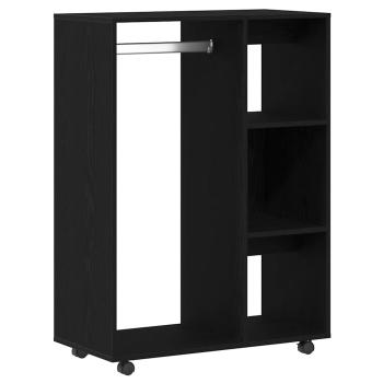 Kleiderschrank Schwarz Eichen-Optik 80x40x110 cm Holzwerkstoff