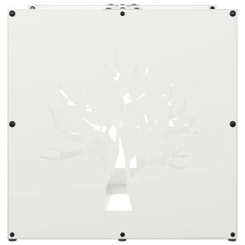 Brennholzregal Weiß 40x40x40 cm Kaltgewalzter Stahl