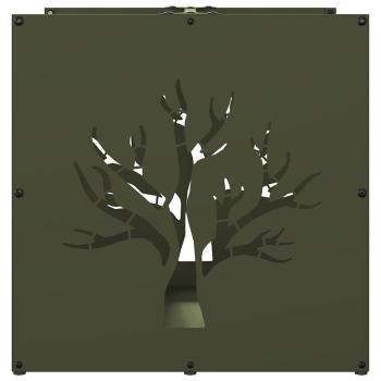 Brennholzregal Olivgrün 40x40x40 cm Kaltgewalzter Stahl