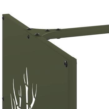 Brennholzregal Olivgrün 40x40x40 cm Kaltgewalzter Stahl