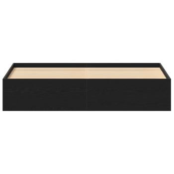 Bettgestell ohne Matratze Schwarz Eichen-Optik 200x200 cm