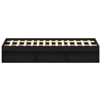 Bettgestell ohne Matratze Schwarz Eichen-Optik 200x200 cm