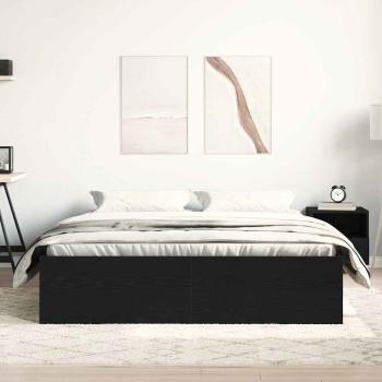 Bettgestell ohne Matratze Schwarz Eichen-Optik 160x200 cm