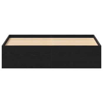 Bettgestell ohne Matratze Schwarz Eichen-Optik 160x200 cm