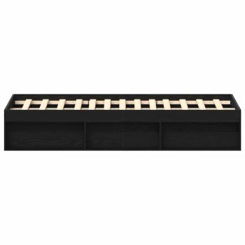 Bettgestell ohne Matratze Schwarz Eichen-Optik 160x200 cm