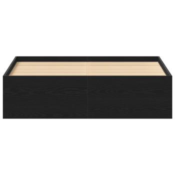 Bettgestell ohne Matratze Schwarz Eichen-Optik 135x190 cm