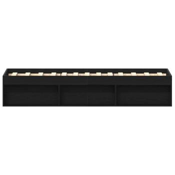 Bettgestell ohne Matratze Schwarz Eichen-Optik 90x200 cm