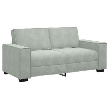 2-Sitzer-Sofa Hellgrau 140 cm Samt