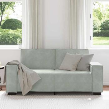 2-Sitzer-Sofa Hellgrau 140 cm Samt