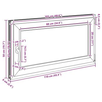 Kellerfenster RISOR 110x50 cm Dreh Kipp DIN Rechts Weiß