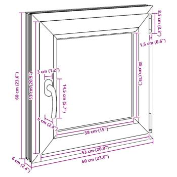 Kellerfenster RISOR 60x60 cm Dreh Kipp DIN Rechts Weiß
