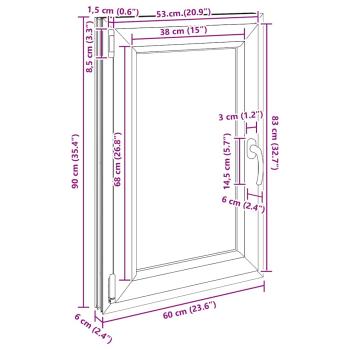 Kellerfenster RISOR 60x90 cm Dreh Kipp DIN Links Weiß