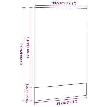 Geschirrspülerblende Schwarz Eichen-Optik 45x1,5x67 cm