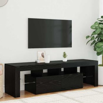 ARDEBO.de - TV-Schrank mit LED-Leuchten Schwarz Eichen-Optik 140x36,5x40 cm