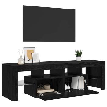 TV-Schrank mit LED-Leuchten Schwarz Eichen-Optik 140x36,5x40 cm