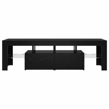 TV-Schrank mit LED-Leuchten Schwarz Eichen-Optik 140x36,5x40 cm