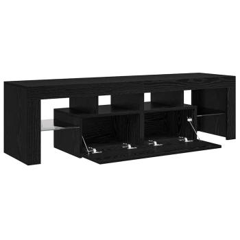TV-Schrank mit LED-Leuchten Schwarz Eichen-Optik 140x36,5x40 cm