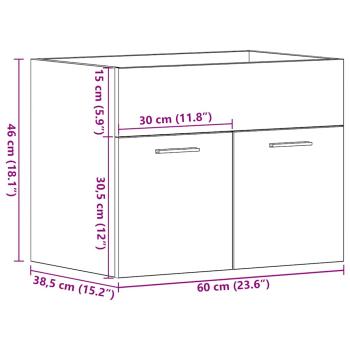 Waschbeckenunterschrank Artisan-Eiche 60x38,5x46 cm