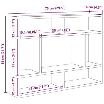 Wandregal Altholz-Optik 75x16x55 cm Holzwerkstoff