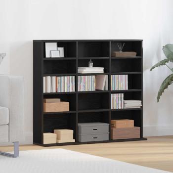 CD-Schrank Schwarz Eichen-Optik 100,5x23x89,5 cm Holzwerkstoff