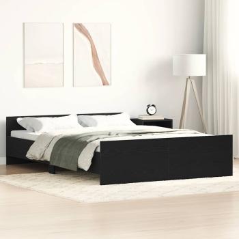 ARDEBO.de - Bettgestell ohne Matratze Schwarz Eichen-Optik 140x190 cm