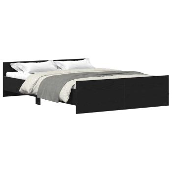 Bettgestell ohne Matratze Schwarz Eichen-Optik 140x190 cm