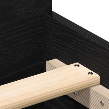 Bettgestell ohne Matratze Schwarz Eichen-Optik 140x190 cm