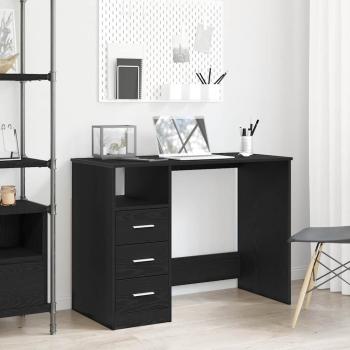 ARDEBO.de - Schreibtisch mit Schubladen Schwarz Eichen-Optik 102x50x76 cm