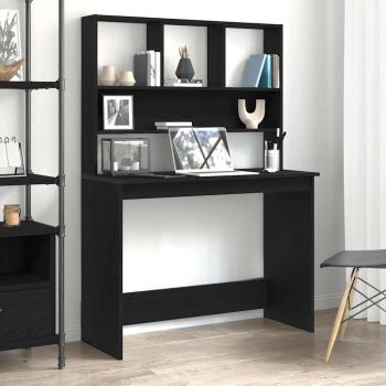ARDEBO.de - Schreibtisch mit Regalen Schwarz Eichen-Optik 102x45x148 cm