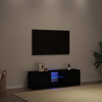 ARDEBO.de - TV-Schrank mit LED-Leuchten Schwarz Eichen-Optik 120x30x36 cm