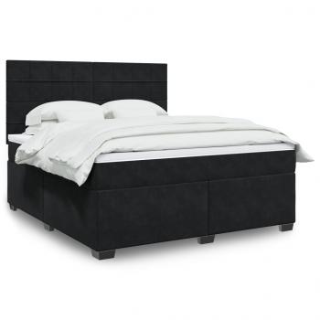 ARDEBO.de - Boxspringbett mit Matratze Schwarz 180x200 cm Samt