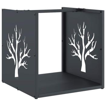 Brennholzregal Anthrazit 40x40x40 cm Kaltgewalzter Stahl