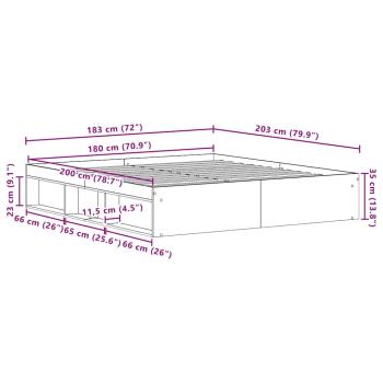 Bettgestell ohne Matratze Braun Eichen-Optik 150x200 cm