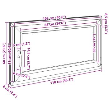 Kellerfenster RISOR 110x60 cm Dreh Kipp DIN Rechts Weiß