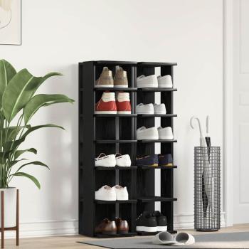 ARDEBO.de - Schuhschränke 2 Stk. Schwarz Eichen-Optik 25x27x102 cm