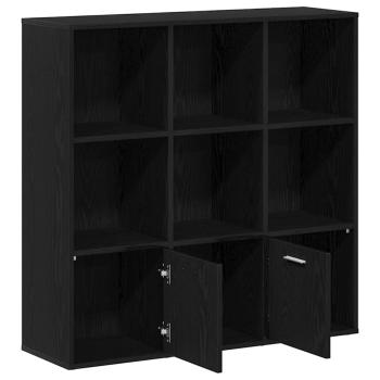 Bücherschrank Schwarz Eichen-Optik 98x29x97,5 cm Holzwerkstoff