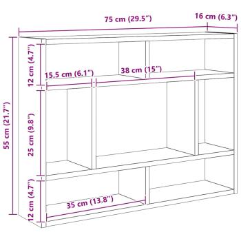 Wandregal Artisan-Eiche 75x16x55 cm Holzwerkstoff