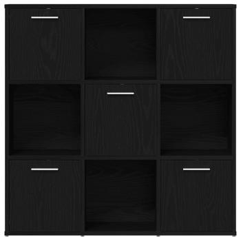 Bücherschrank Schwarz Eichen-Optik 90x28x90 cm Holzwerkstoff